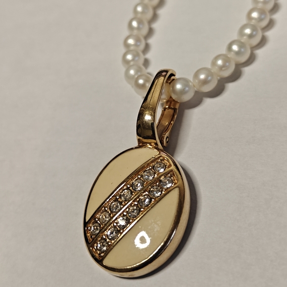 Vintage Authentic Swarovski S.A.L Pendant/ Pearls Enhancer Necklace - Picture 2 of 12